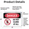 Signmission Do Not Climb At All, 7 in W x Rectangle, Vinyl Decal OS-2PACK-DS-D-57-L-2102 - alternate 6